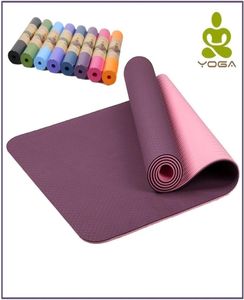 6MM TPE antislip yogamatten voor fitness smaakloos merk pilatesmat 8 kleuren gymoefening sportmatten pads met yogatas yogariem 201831108