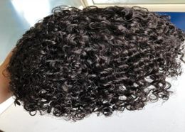 6mm Wave Afro Heren Pruik Haarstukken Body Curl Full Lace Toupet Braziliaanse Maagd Remy Menselijk Haar Vervanging9320809