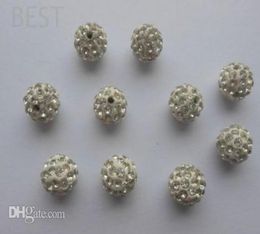 6 mm Wit Micro Pave CZ Disco Ball Crystal Bead Bracelet ketting klootzak Beadsmjpw hele voorgestelde lot1229195