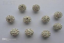 6mm blanc Micro pavé CZ boule Disco cristal perle Bracelet collier perles MJPW tout StockMixed Lot2403868