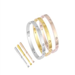 Bracciale con manica in oro di quinta generazione largo 6 mm Acciaio al titanio Designer Rose Women Cacciavite da uomo 2MZ0