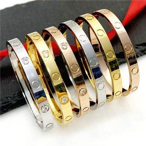 Destornillador de acero inoxidable de 6 mm de ancho Pulsera de amor 14K 18K Chapado en oro y plata Brazalete de boda Braclets Aniversario Conmemorar regalo de joyería