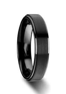 6mm8 mm Titanium Wedding Rings Black Band in Comfort Fit Mat Finish for Men Women 6149600719