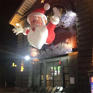 6MW 20 pieds de large aîné de Noël gonflable personnalisé au Père Noël avec barbe et ventilateur intérieur pour la décoration du bâtiment ou l'affichage de Noël / vacances