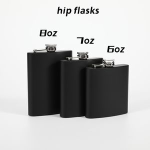 6 oz 7 oz 8 oz noir givré Hip Flask 304 en acier inoxydable mini bouilloire à vin camping en plein air portable pot à vin Z11