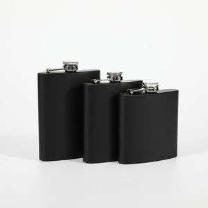 6 oz 7 oz 8 oz noir givré Hip Flask 304 en acier inoxydable mini bouilloire à vin camping en plein air portable pot à vin par express Z11