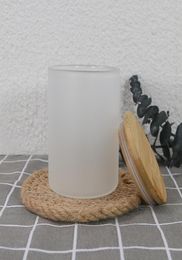6oz sublimation vide pots de bougie en verre givré transparent avec couvercles en bambou pour faire des bougies par express z117545215