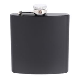 6 oz de bolsillo portátil de acero inoxidable Flask Flashon Matte Black Whisky Black Boter Bottle Bottle Tour Tour Drinkware Hy0409