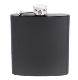 6oz draagbare pocket roestvrijstalen heup kolf Flagon mat zwart whisky wijn pot drinker alcohol fles reistournee drinkgaraat JY15822445