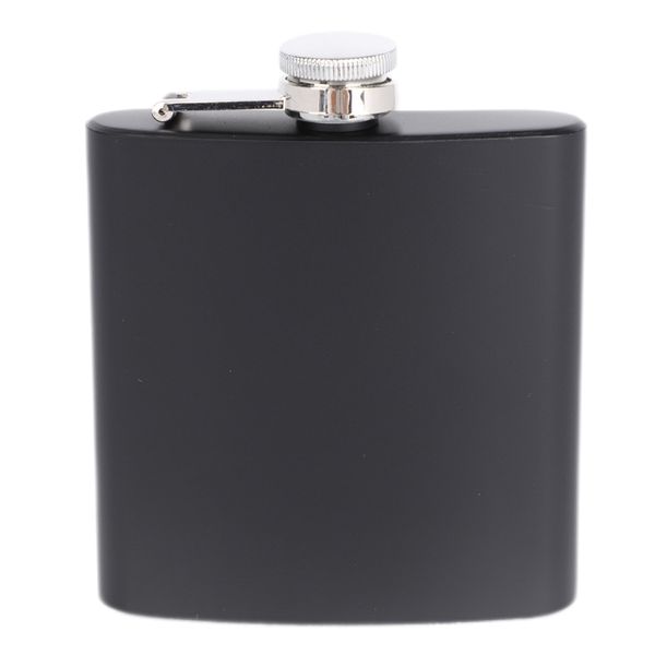 6 oz Pocket Pocket en acier inoxydable Flask Flask Flagon Matte Black Whisky Pot Pot Botteur Alcool Bouteille Travel Tour VOYAGE JY1165