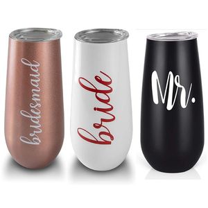 6oz Wine Tumbler Mok Geïsoleerd Vaccum Cup Rvs Glas Water Bier Mokken 20 Kleuren Kies HH21-287