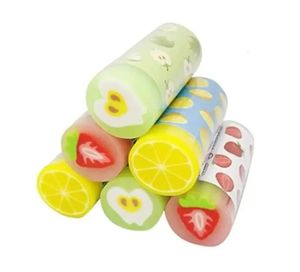 6-pack schattige fruitgummen potlood cilindrisch gevormd Kawaii voor kinderen studenten 240124