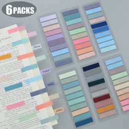 6PacksSet Geplaatst Het Transparante Sticky Notes Zelfklevende Boekenleggers Annotatie Leesboek Clear Tab Kawaii Schattig Briefpapier 240111