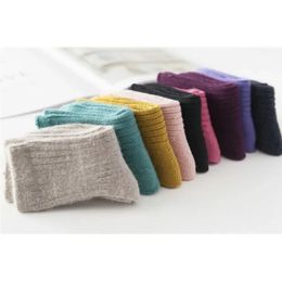6 paires / lot hiver enfants chaussettes épaisses chaudes laine pour enfants chaussettes bébé 2-10 ans 240507