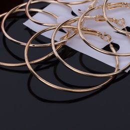 6Pairsset Vintage Dangle Ring Big Circle Hoop Pendientes Mujeres Steampunk Ear Clip