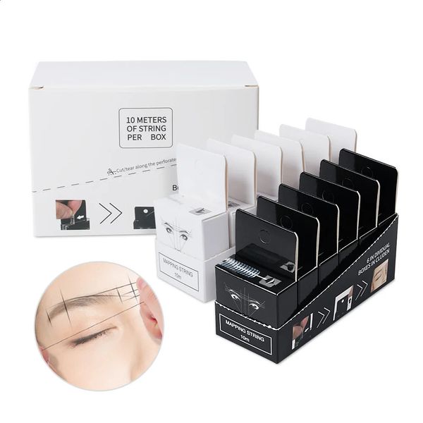 6PC 10 metros Mapeo PreInk String para Microblading Maquillaje Ceja Teñido Liner Hilo Semi Permanente Posicionamiento Medida Herramienta 240202