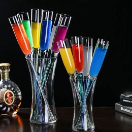 6pc 120/150 ml kleurrijke champagne glas creatieve fluit goblet strandglazen kristallen cocktail wijnbeker met basis bar feestje drinkware