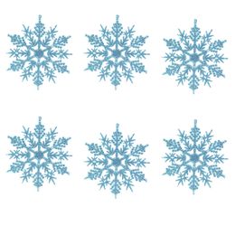 6 piezas de decoración navideña copos de nieve 10 cm adornos clásicos de copos de nieve árbol de Navidad colgante Año Nuevo decoración del hogar #4n14