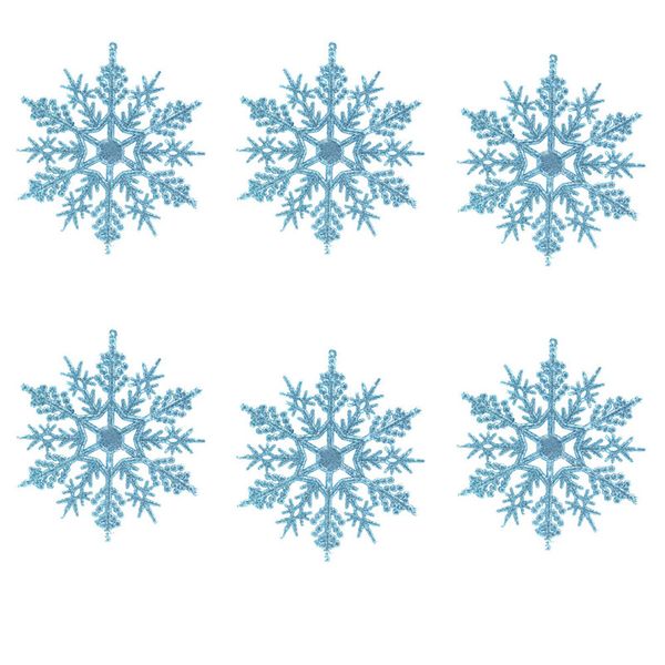 6 pc décoration de noël flocons de neige 10 cm classique flocon de neige ornements arbre de noël suspendu nouvel an décor à la maison # 4n14