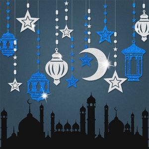 6pc/set Middle East Festival Eid themafeest Decoratie sterren maan hanger sfeer decoratie benodigdheden