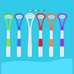 6pc groothandel goedkope tongschraper 6 kleuren niet-slip handgreep tongborstel orale hygiëne tandheelkundige zorg reiniger voor tiener en volwassen