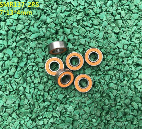 10 pcs/lot 7x13x4mm SMR137-2RS SMR137 2RS RS ABEC-7 acier inoxydable hybride si3n4 roulement à billes en céramique roulements de moulinet de pêche 7*13*4mm