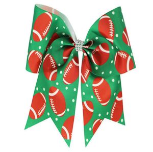 6 stks 18 kleuren 7 inch Glitter Rugby Honkbal Volleybal Softbal Cheer Bows elastische voor Meisje Cheerleading Haarboog Paardenstaart houder 4386156