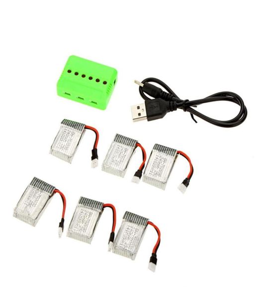 6 pièces 37V 240mAh 300mAh 380mAh 500mAh batterie Lipo pour Hubsan X4 H107 H107L H107C H107D RC quadrirotor avec chargeur X6 4916825