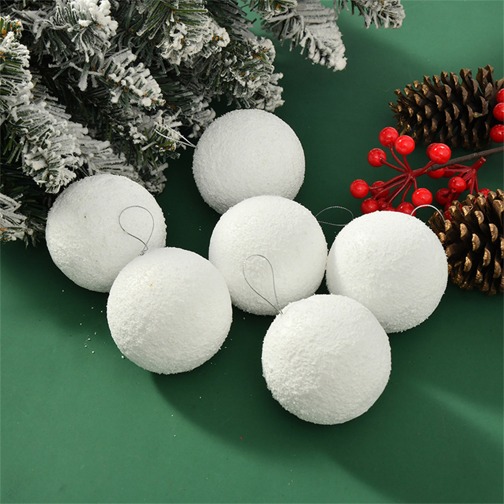 6Pcs 4/6/8cm Foam Ball Christmas Tree Hanging Pendant Ornament Xmas Decorations