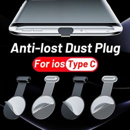 6PCS Anti-Lost Dust Plug Suit pour Apple iPhone 14 13 12 Protecteur de port de charge pour Huawei Type-C Silicone Plugs Cover