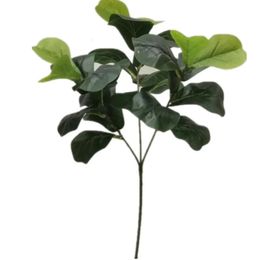 6pcs ficus artificial lyrata hoja de hoja falso verde ficus pandurata ramas de árbol para vegetación decoración floral 240409