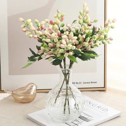 6 pièces automne baie fleur artificielle blanc faux bouquet de haute qualité pour noël maison décoration de mariage bricolage artisanat arrangement 240306
