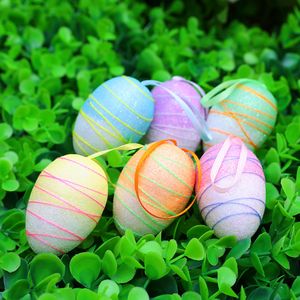 6 unids/bolsa huevo de Pascua creativo regalo de Pascua juguete para niños de silicona suave para el hogar boda decoración de fiesta de cumpleaños manualidades DIY CPA4509