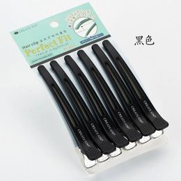 6pcs Noir plastique simple Single Prong Diy Hairstyle Alligator Coiffure Coiffure Accessoires Hair Styling Tool Hairpins Hairdressing