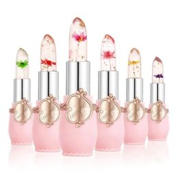 Kits de bálsamo labial de gelatina de flores de 6 piezas/cajas de cajas Cambio de lápiz hidratante de lápiz labial de temperatura Color
