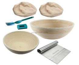 6 pièces pain Banneton panier d'épreuve bol de cuisson pâte avec doublure de Lame à pain et outil de grattoir pour les boulangers prouvant les paniers 2010237578072