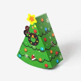 6pcs Cake Shape Christmas Candy Boîtes de Noël Paper Paper Cookie Snack Gift Packaging Box NAVIDAD NOUVELLE ANNÉ