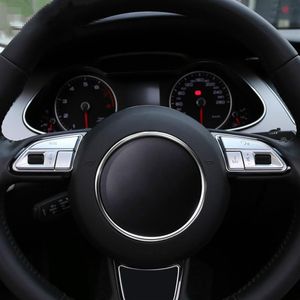 6 pièces boutons de volant de voiture paillettes Chrome ABS style intérieur accessoires décalcomanies pour Audi Q3 Q5 A7 A3 A4 A5 A6 S3 S5 S6 S7253E