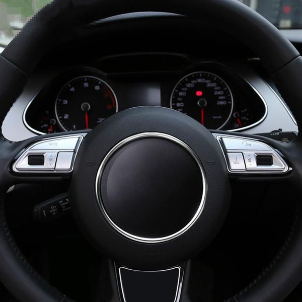 6 pièces boutons de volant de voiture paillettes Chrome ABS style intérieur accessoires décalcomanies pour Audi Q3 Q5 A7 A3 A4 A5 A6 S3 S5 S6 S7311i