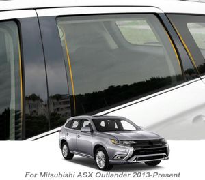 6pcs autoraamcentrum pilaarsticker PVC trim antiscatchfilm voor Mitsubishi ASX Outlander ZJ ZK 2013Presen Auto Accessories6129190