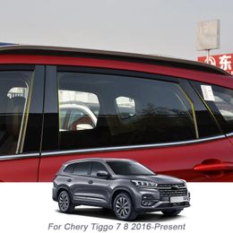 6pcs Auto raam centrum pilaar sticker trim anti-scratchfilm voor Chery Tiggo 7 Pro 8 Plus 2016-aanwezige externe auto-accessoires
