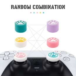 6pcs Cat poot duim grip cap anti slip siliconen zachte controller thumbstick case game accessoires voor Switch Pro voor PS4/Xbox One