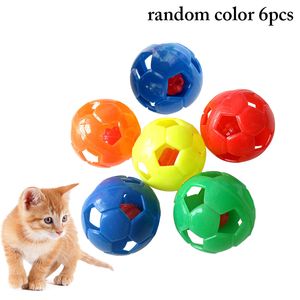 6 pièces chat jouet balle ensemble en plastique chat cloche balle chat jouer balle avec cloche chaton chats balle lancer drôle interactif jouet fournitures