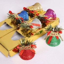 6 STKS Kerstbel Kleurrijke Ambachtelijke Grote Klokken DIY Voor Kerst Festival Ornament Voor Thuis Kerstboom Deur Decors