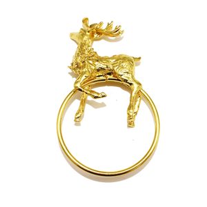 6pcs kerst Napkin Rings Gold Elk Napkin Rings Holders voor kerstdiner Feest Wedding Home Keukentafel Decor ERC09