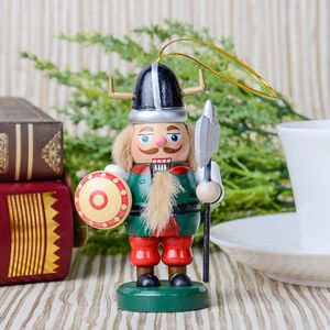 6pcs Christmas Nutcracker Decoration 10cm Noise noisette en bois Soldier XTMAS Gift Pendant Puppet pour l'enfant WVT1133