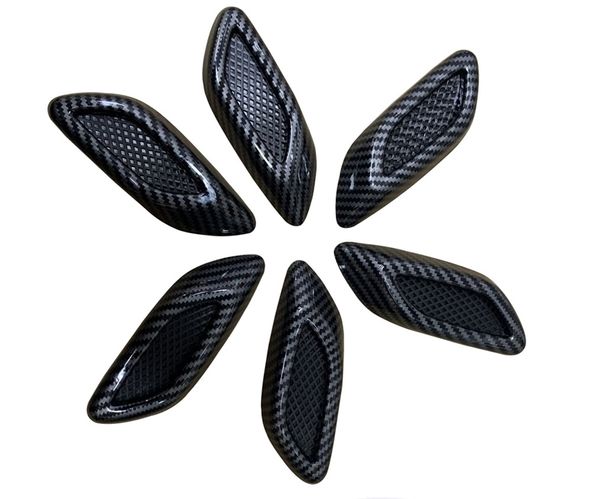 6 pçs cromo carbono 3d lado do carro fender ventilação de ar capa colher tomada capa modificação decorativa para bmw para audi para honda para vw