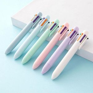 6 pièces créatif Portable 6-en-1 pointe Fine rétractable stylo coloré remplaçable Rollerball presse Type fournitures de classe