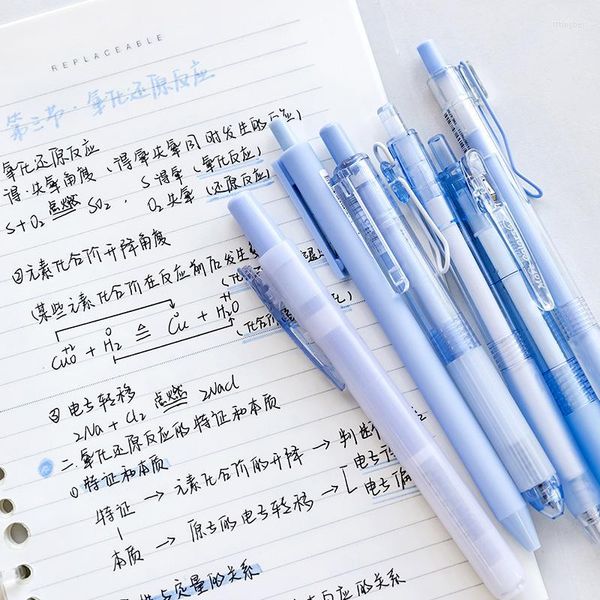 6 uds lindo bolígrafo de Gel Kawaii resaltador de color Set Stylos Papeleria Colegio estacionario suministros Material Escolar