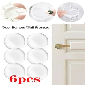 6pcs Handle de porte Bouche de protection du pare-chocs Protecteur de mur de silicone transparent non glip